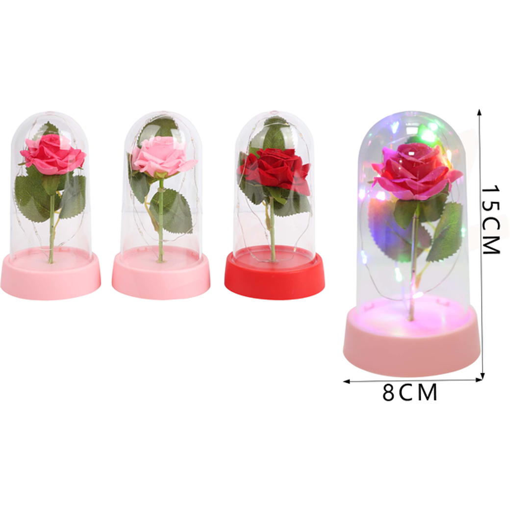 Rosa Encapsulada 15Cm Con Luz 1