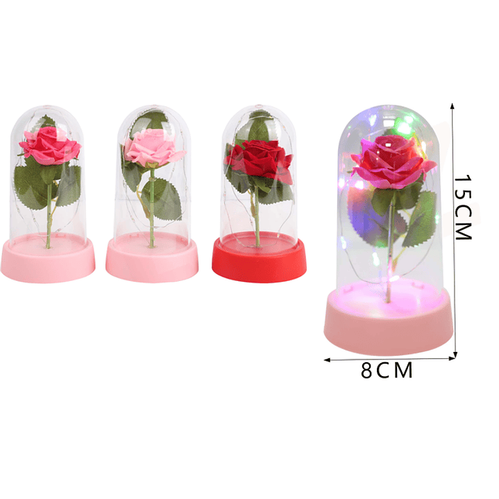 Rosa Encapsulada 15Cm Con Luz 1