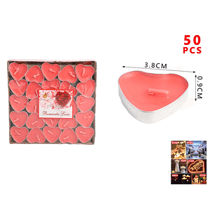 Velas De Corazon Rojo 38Cm 50Pcs