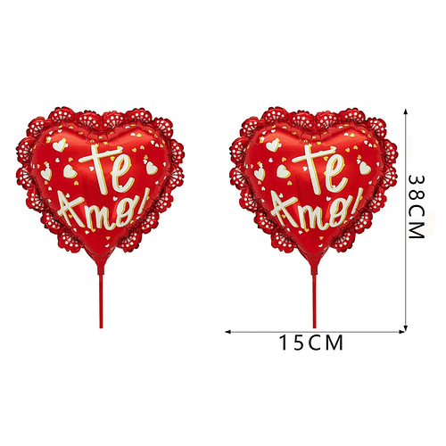 Globo Metalizado Corazón Te Amo 14.5Pulgadas