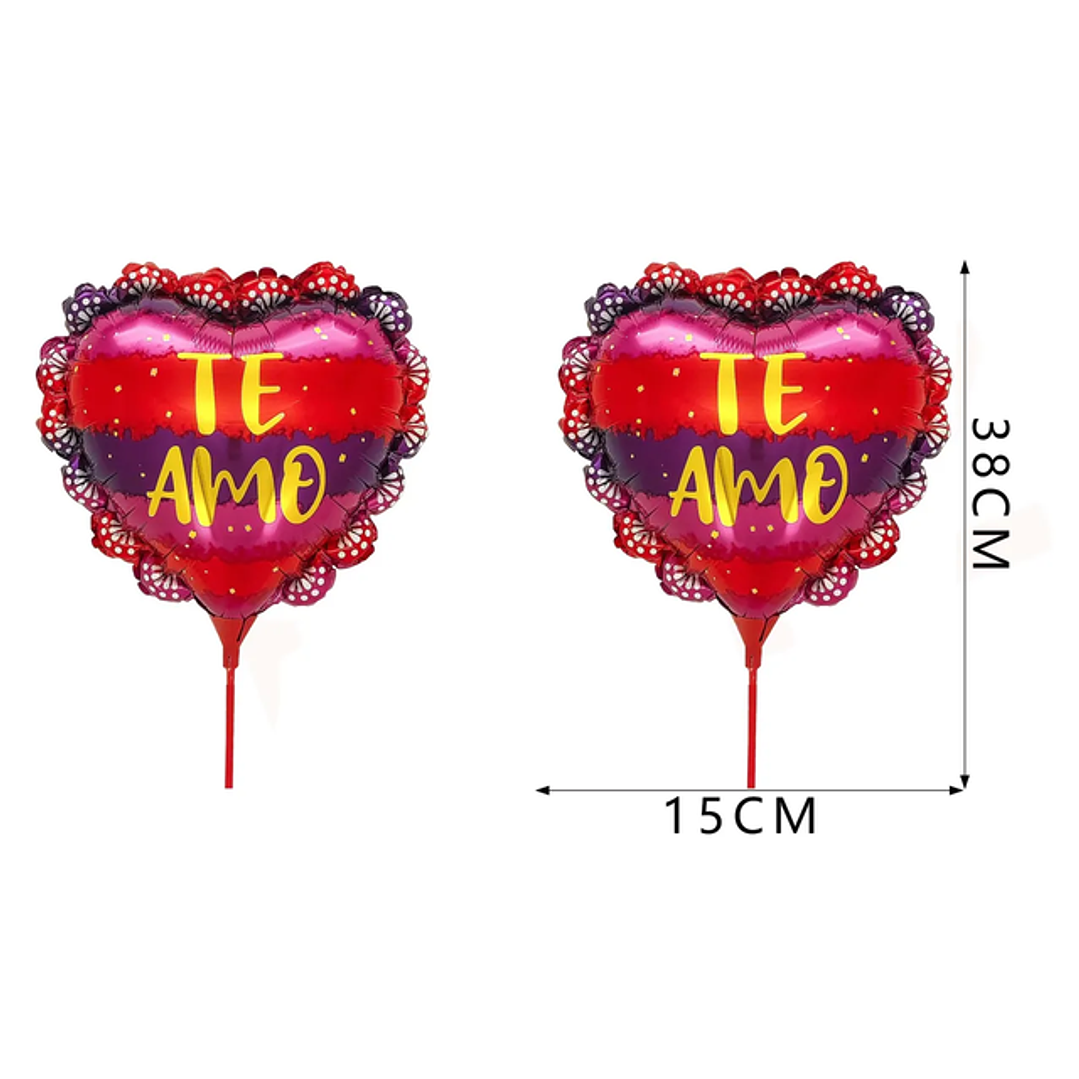 Globo Metalizado Corazón Te Amo Degrade 14.5Pulgadas 1