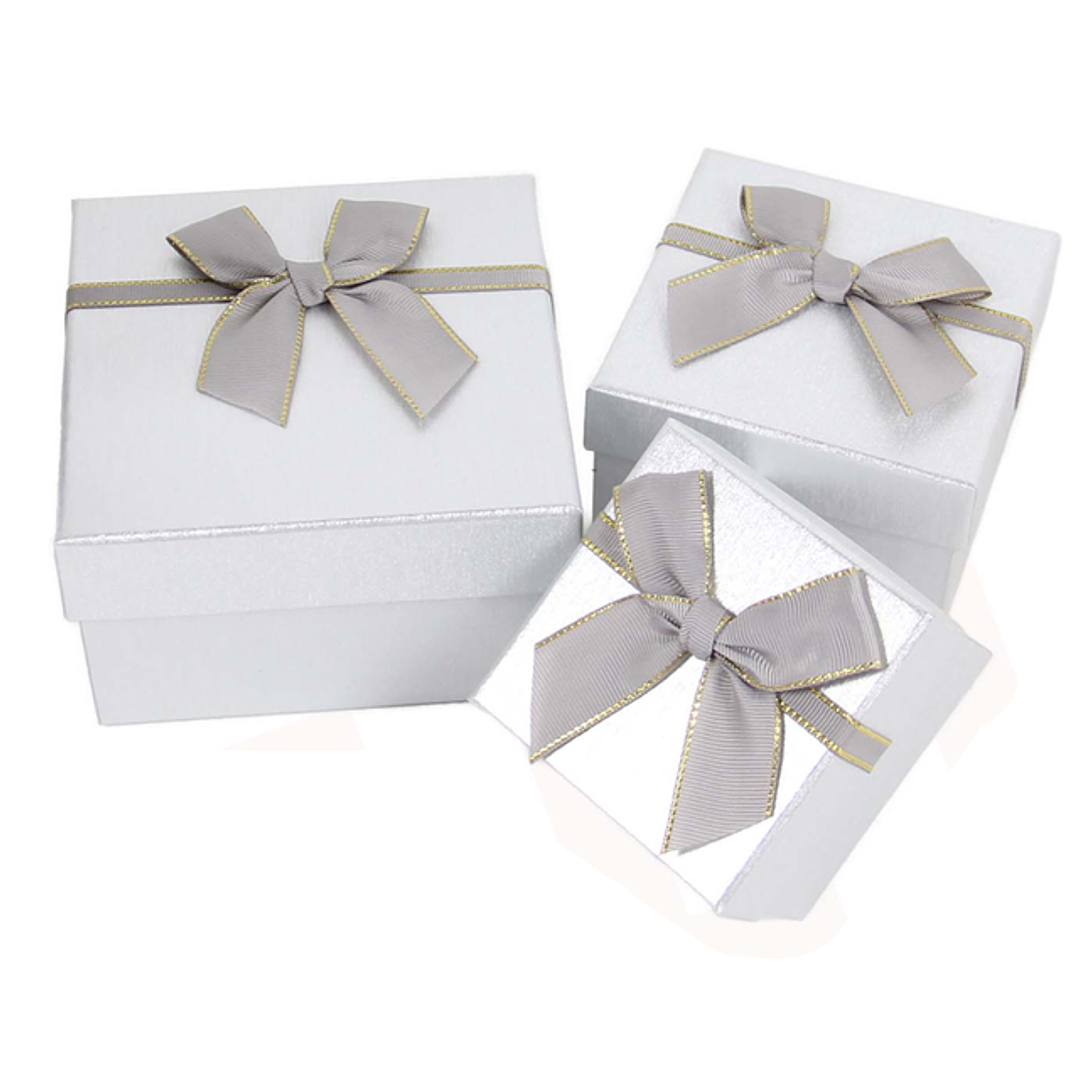 Set de 3 Cajas Cuadrado Plateado 1