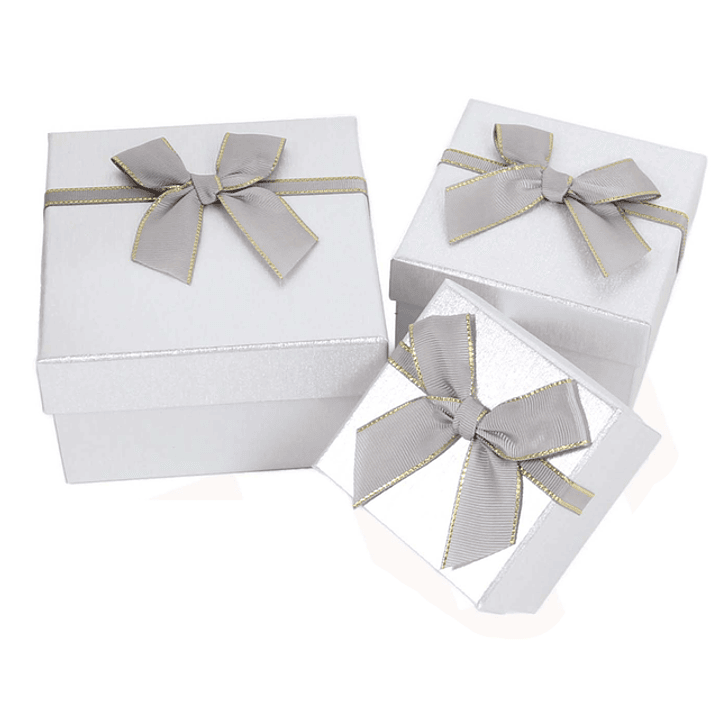 Set de 3 Cajas Cuadrado Plateado 1