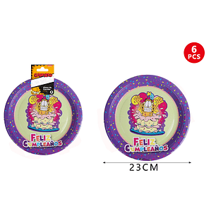 Plato de Cartón Garfield Sorpresa 23cm 6pcs