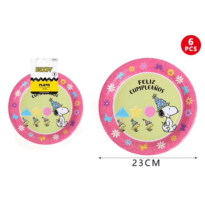 Plato de Cartón Snoopy 23cm 6pcs 1
