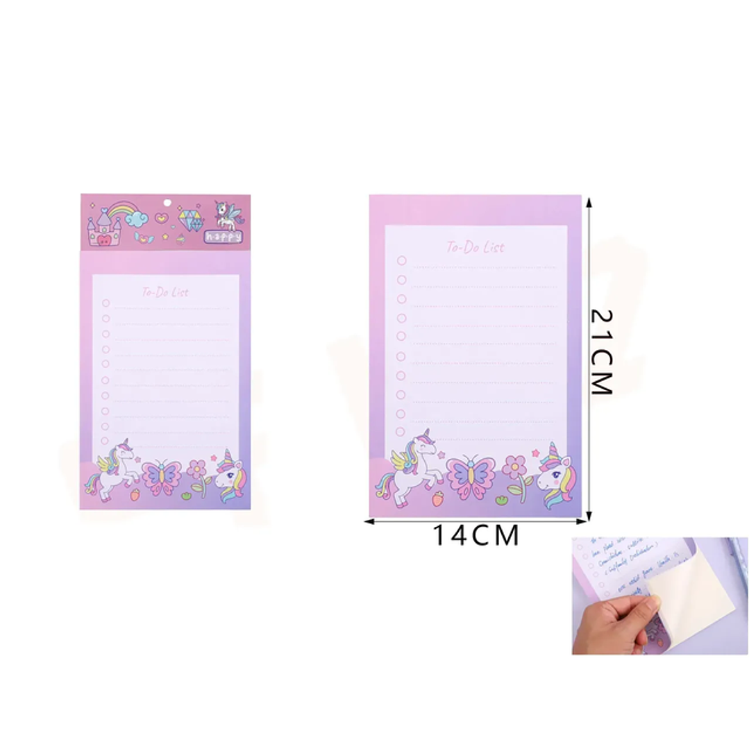 Notas Adhesivas Unicornio To do 21x14cm 1
