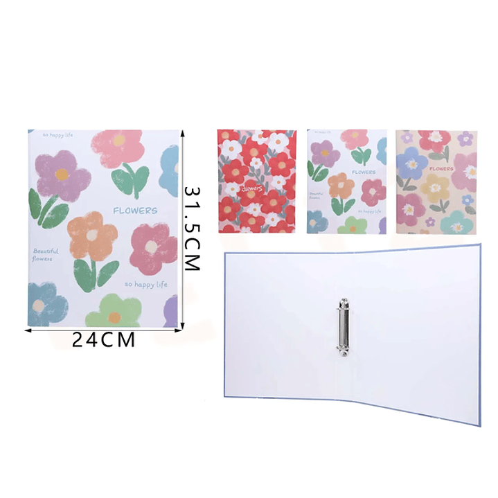 Carpeta Con Anillas Flores A4 1