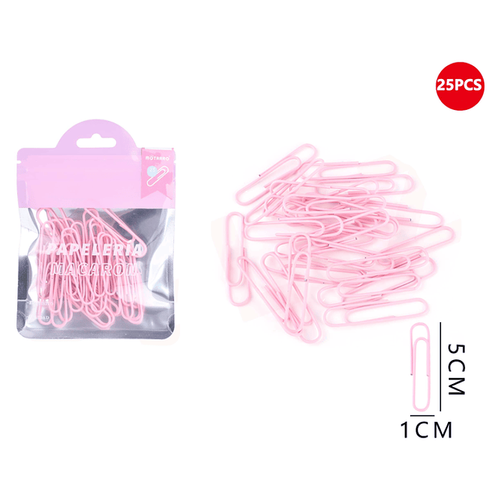 Clips de Papel Rosa 50mm 25pcs 1