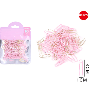 Clips de Papel Rosa 28mm 80pcs