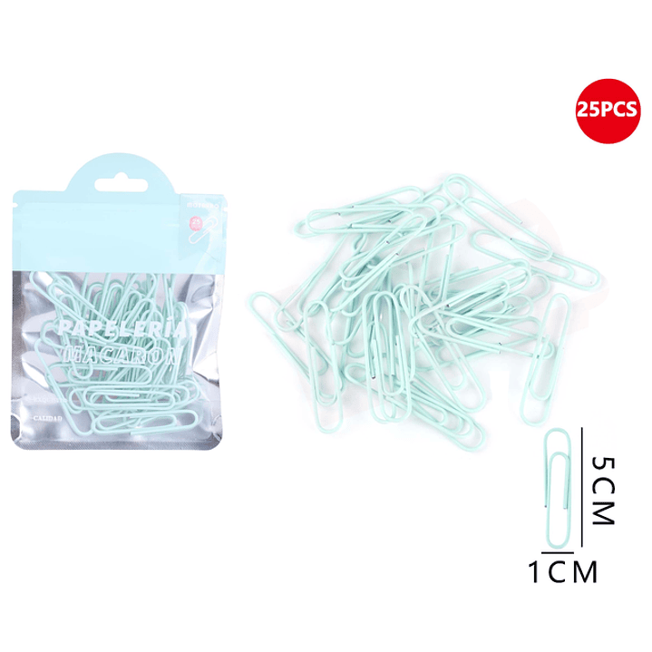 Clips de Papel Celeste 50mm 25pcs 1