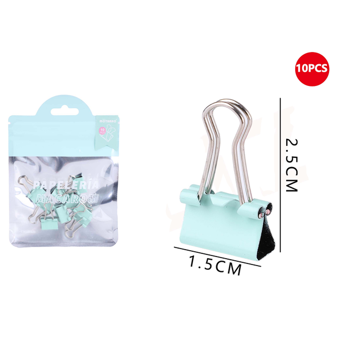 Pinza de Papel Celeste 2.5x1.5cm 10pcs 1