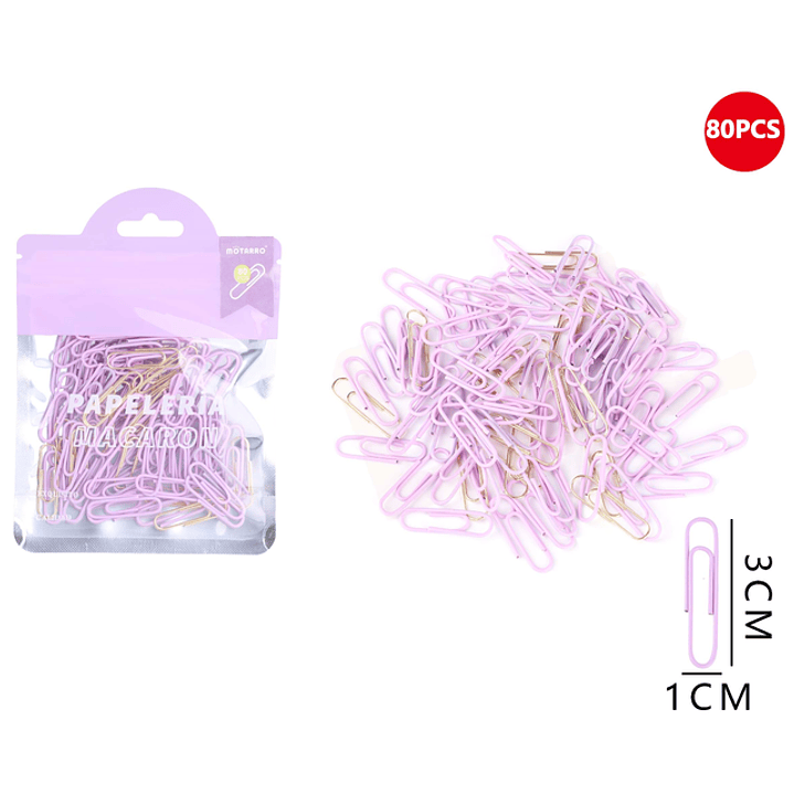 Clips de Papel Morado 28mm 80pcs 1