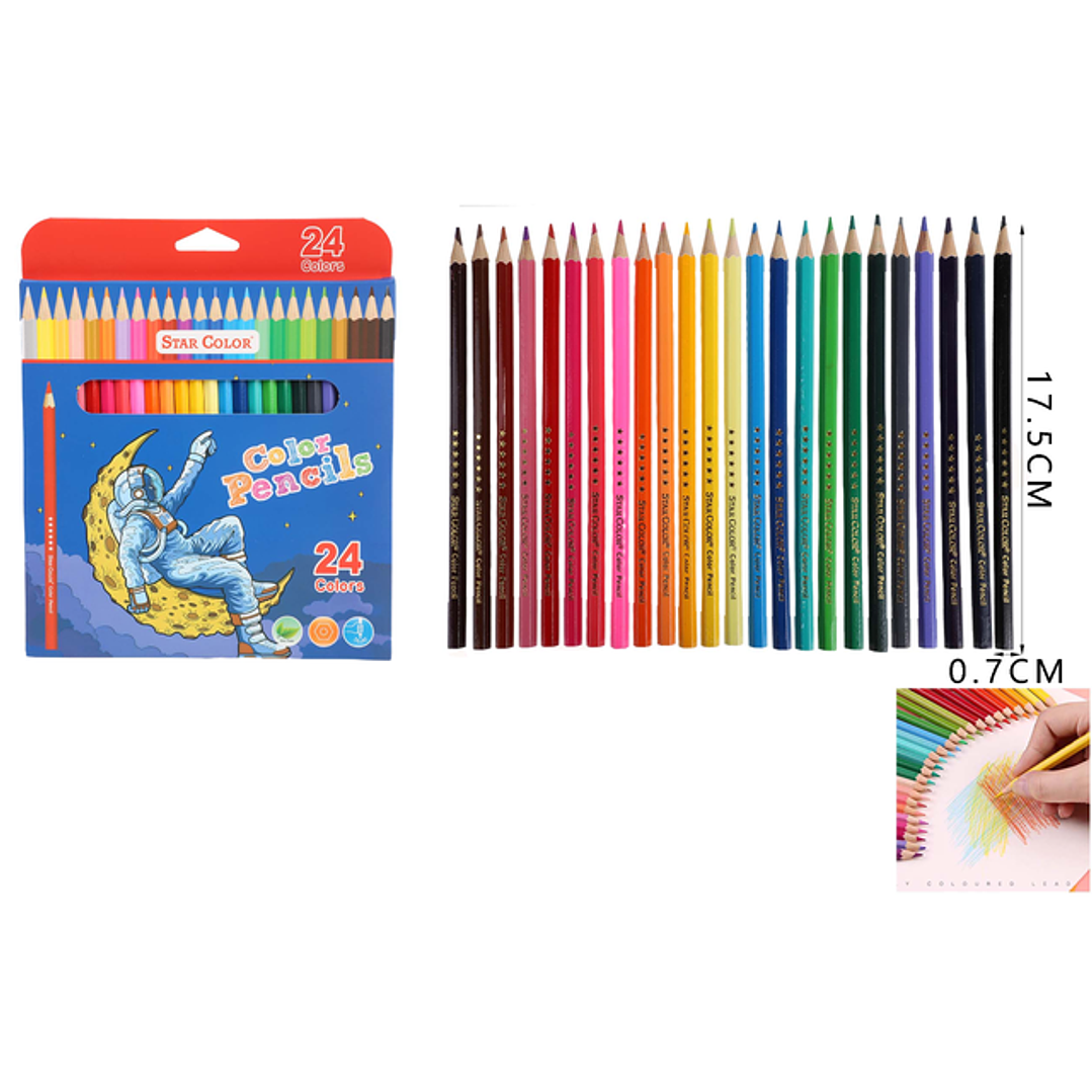 Lápices de Colores Astronauta 17.5cm 24pcs 1