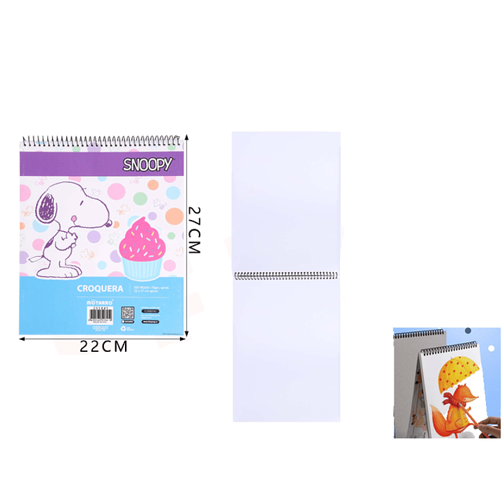 Croquera de Dibujo Snoopy Cake 22*27cm 1