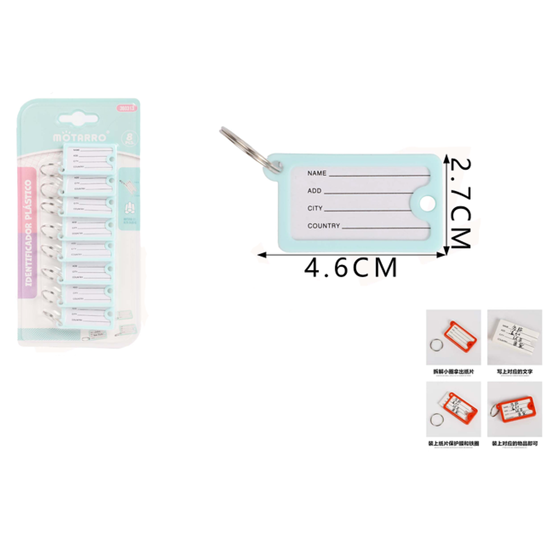 Llaveros Identificador Verde Pastel 8pcs 1