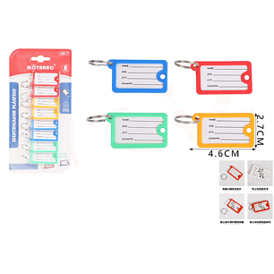 Llaveros Identificador Multicolor 8Pcs