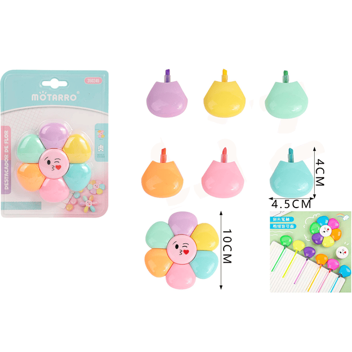 Destacador Flor Color Pastel Beso 1