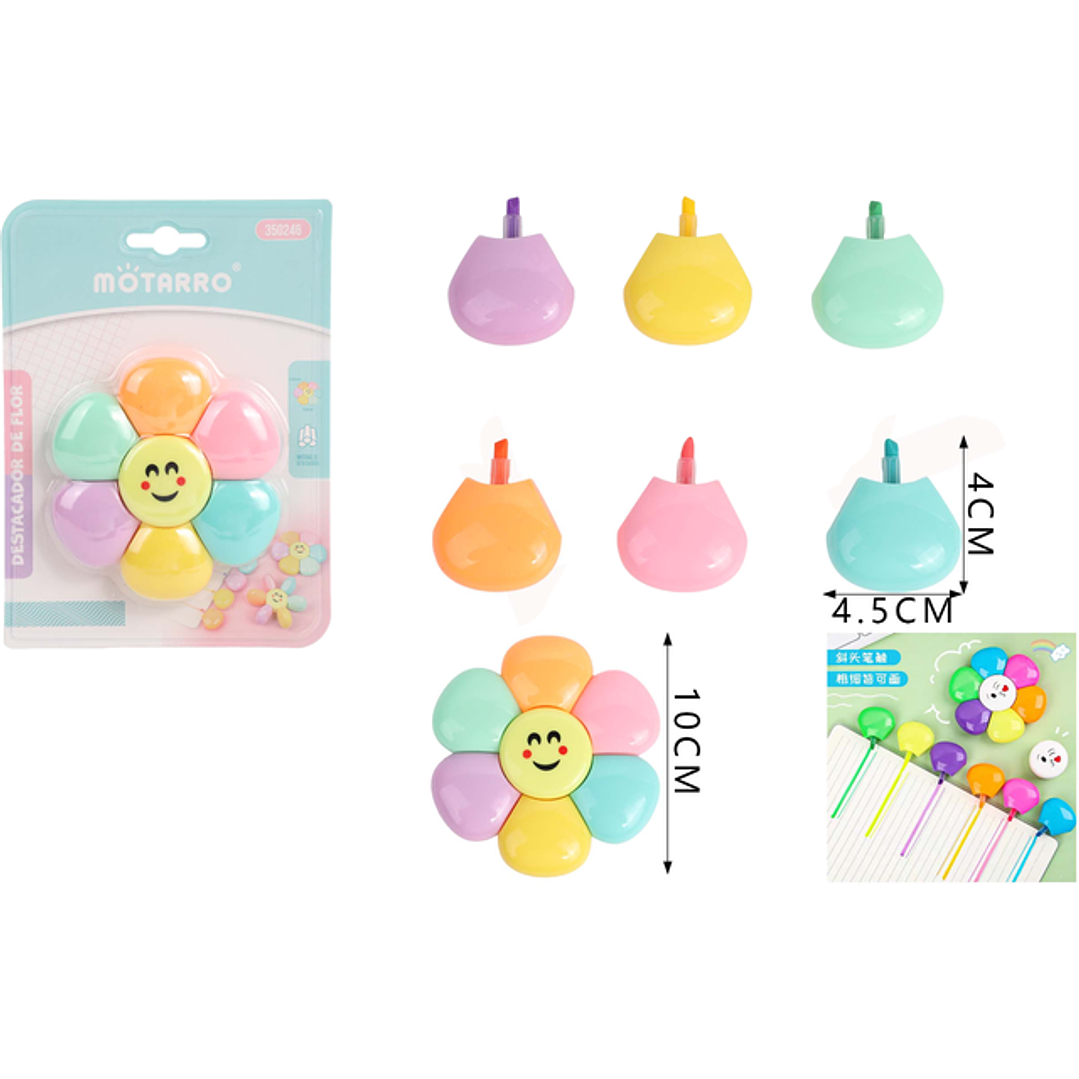 Destacador Flor Color Pastel Sonrisa 1