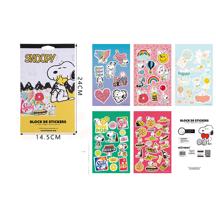 Block de Stickers Snoopy 4 14.5x24cm 1