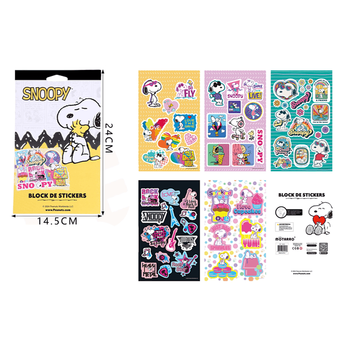 Block de Stickers Snoopy 3 14.5x24cm 1