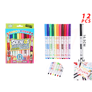 Marcadores De Color Lavable 165Cm 12Pcs