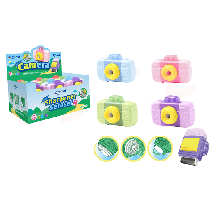 Goma de Borrar+Sacapuntas Cámara 1