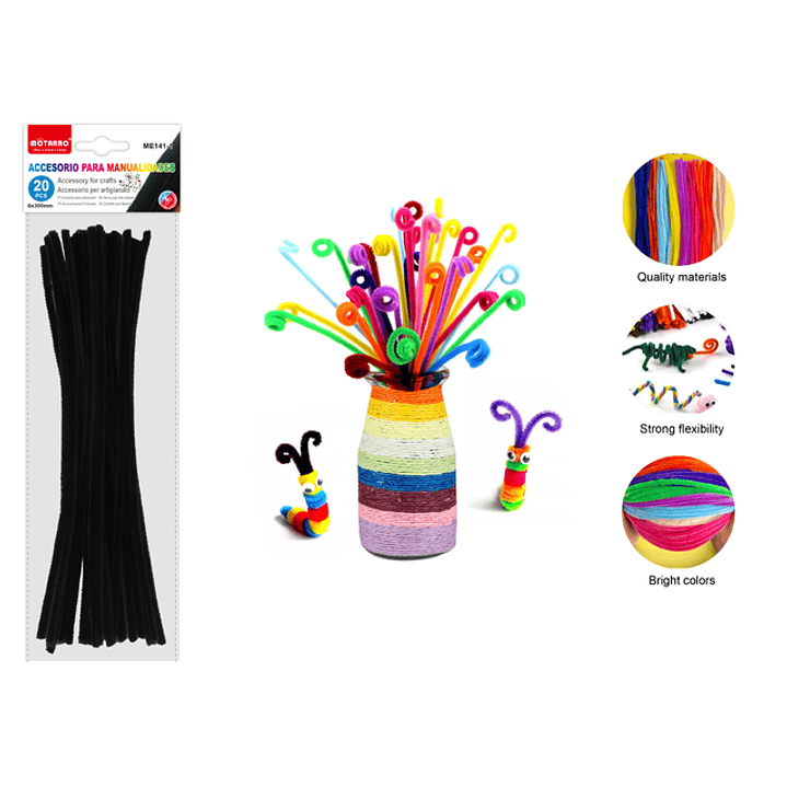 Limpiapipas Negro 20pcs 1