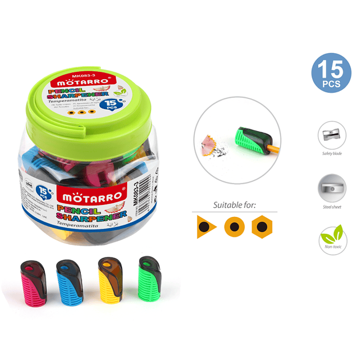 Sacapuntas en Balde 15pcs 1