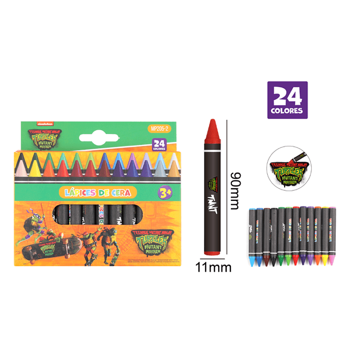 Lápices de Cera Teenage Mutant Ninja V2 11*90mm 24Colores 1