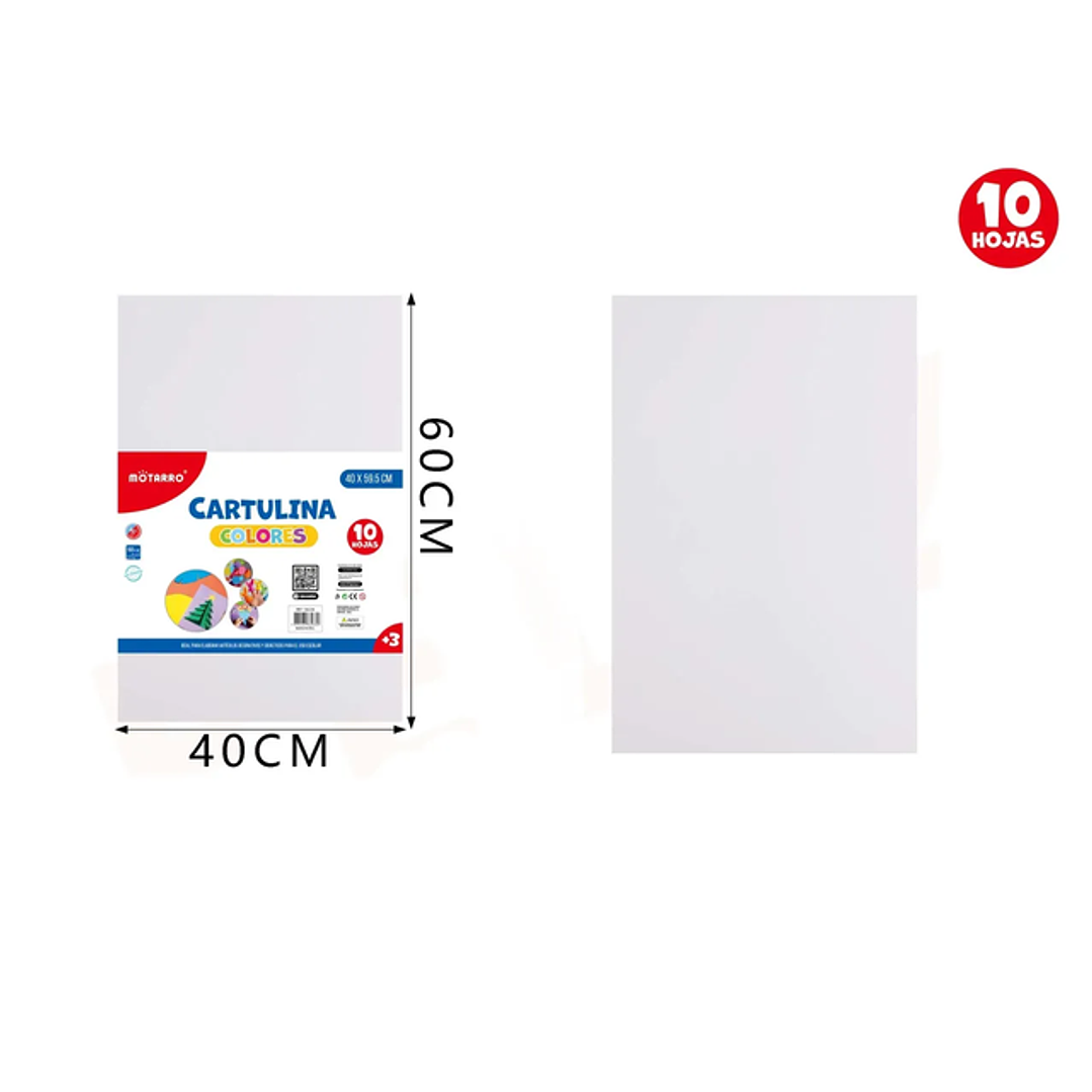 Cartulina Blanco 4060Cm 10Pcs 1