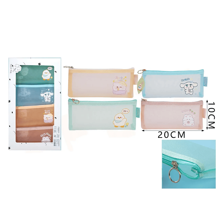 Estuche Triangular Escolar Animalitos 20*10cm 1