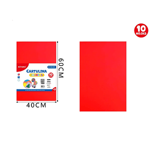 Cartulina Roja 60 x 40cm 10 Hojas
