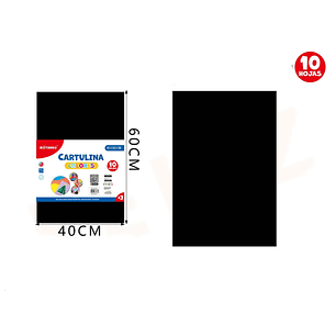 Cartulina Negro 4060Cm 10Pcs