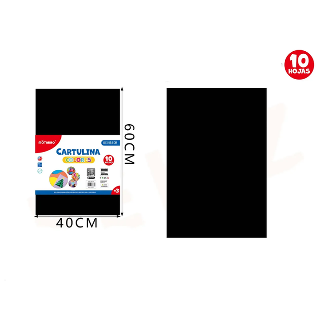 Cartulina Negro 4060Cm 10Pcs 1