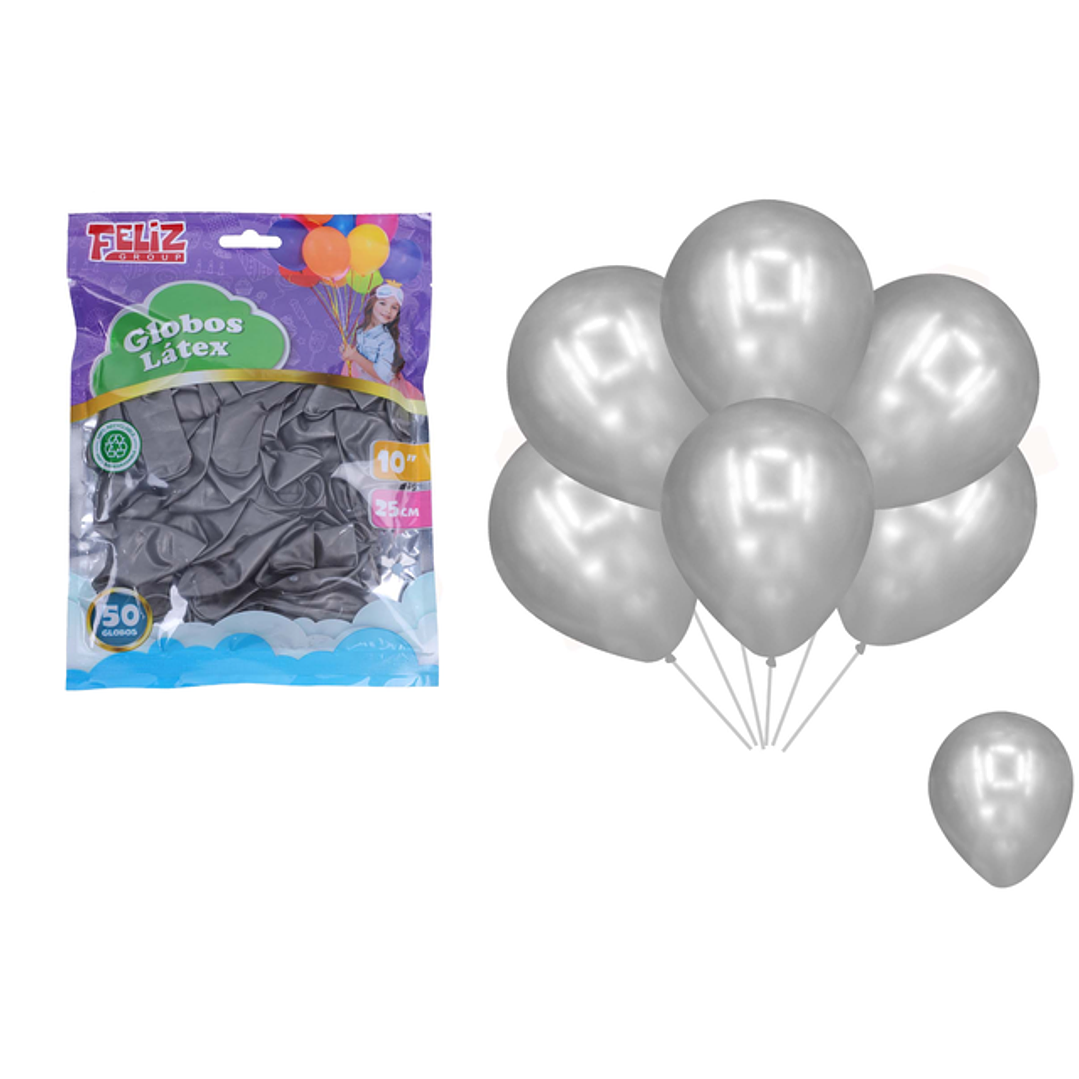 Globos Plateado 25cm 50pcs 1