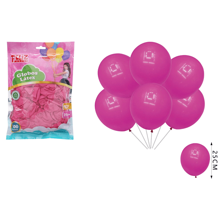 Globos Fucsia 25cm 100pcs 1