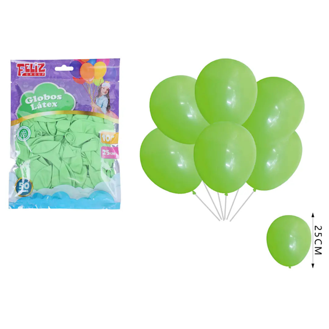 Globos Verde Claro 25cm 50pcs 1