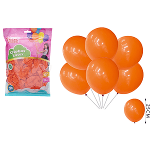 Globos Naranjo 25cm 100pcs