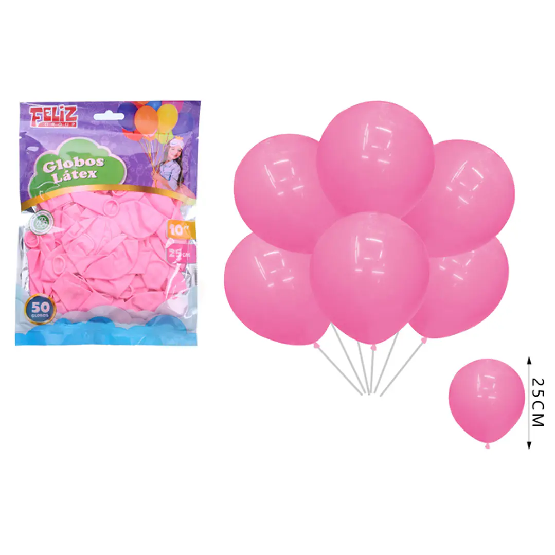 Globos Rosado 25cm 50pcs 1