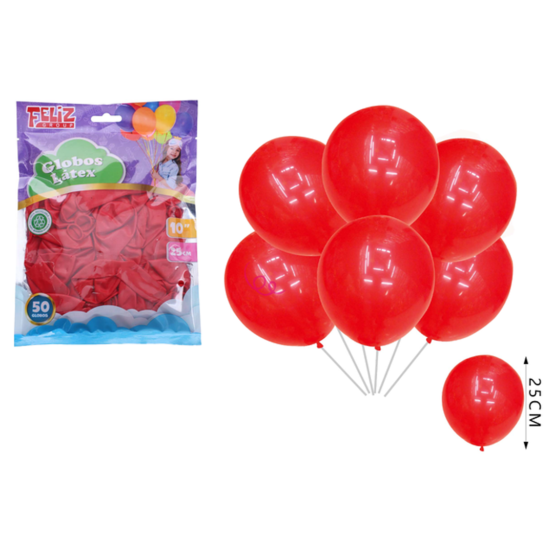 Globos Rojo Fuerte 25cm 50pcs 1