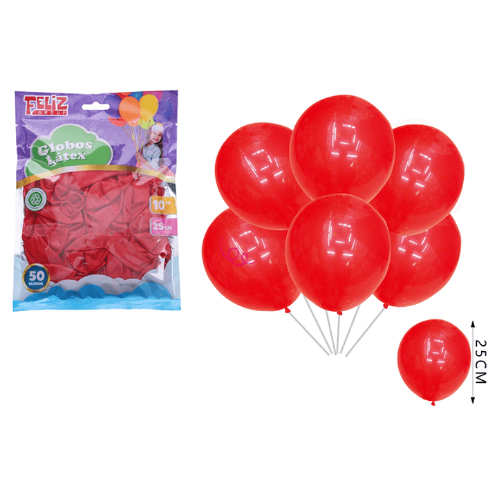 Globos Rojo Fuerte 25cm 50pcs 1