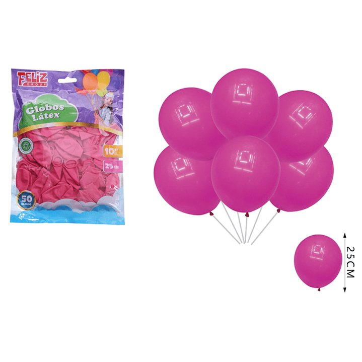 Globos Fucsia 25cm 50pcs 1
