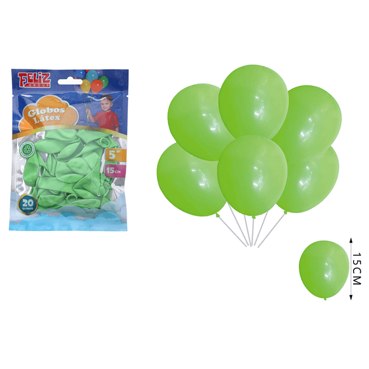 Globos Verde Claro 15cm 20pcs 1