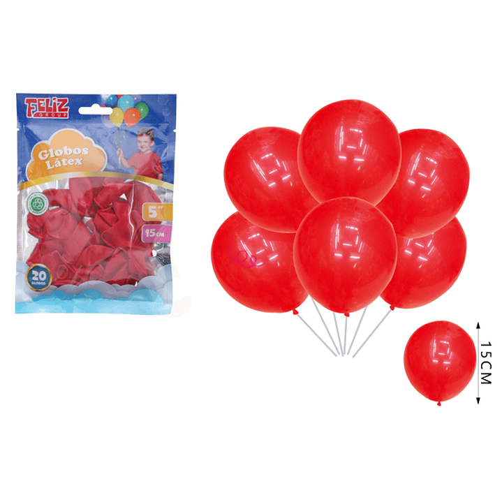 Globos Rojo Fuerte 15Cm 20Pcs 1