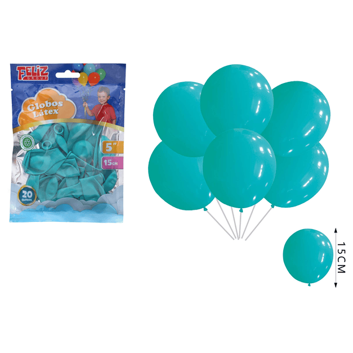 Globos Celeste Cian 15cm 20pcs 1