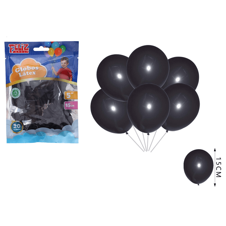 Globos Negro 15Cm 20Pcs 1