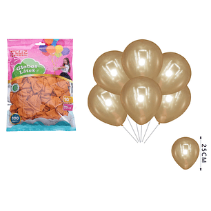 Globos Cobre 25cm 100pcs