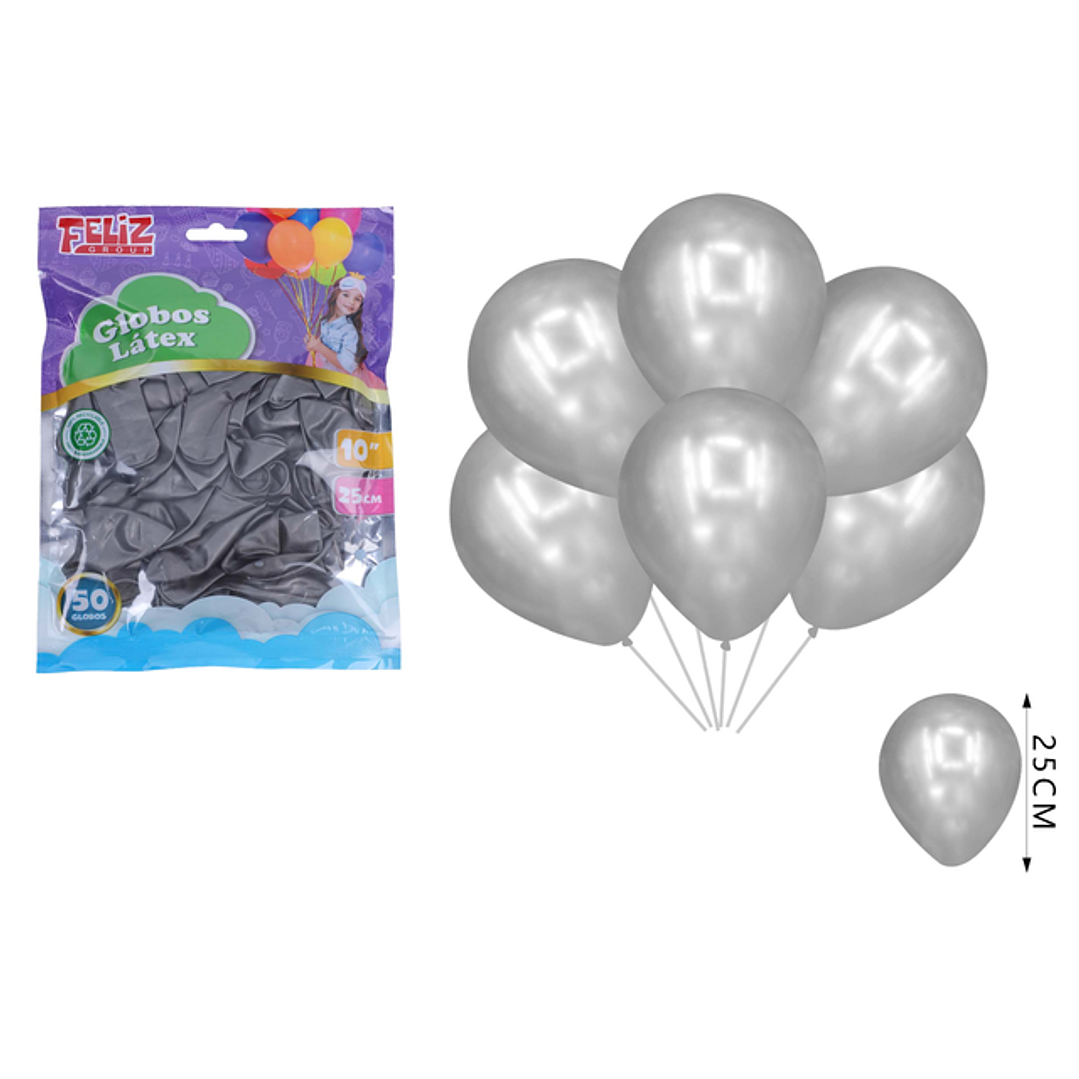 Globos Plateado 25cm 100pcs 1