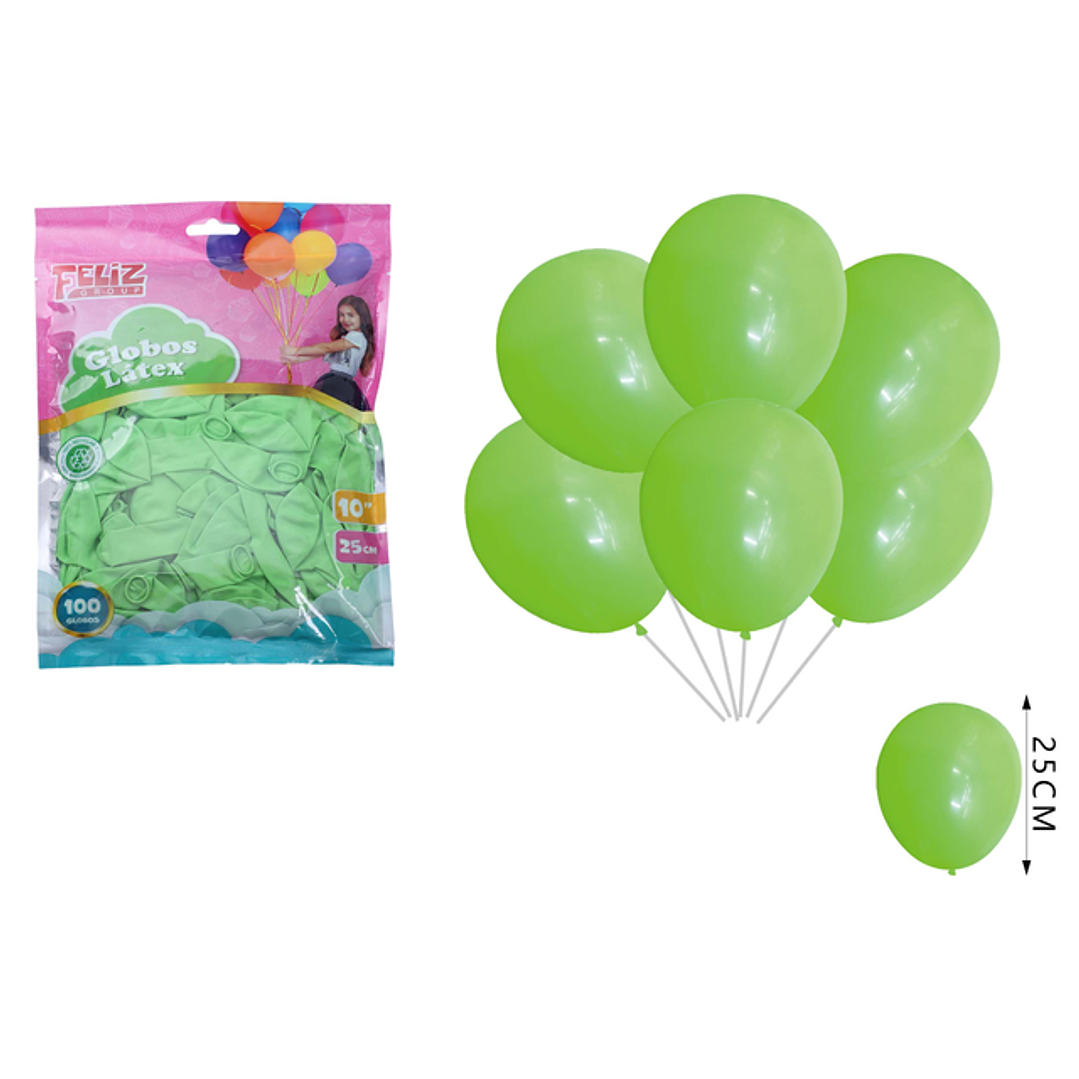 Globos Verde Claro 25cm 100pcs 1