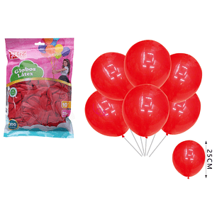 Globos Rojo Fuerte 25cm 100pcs
